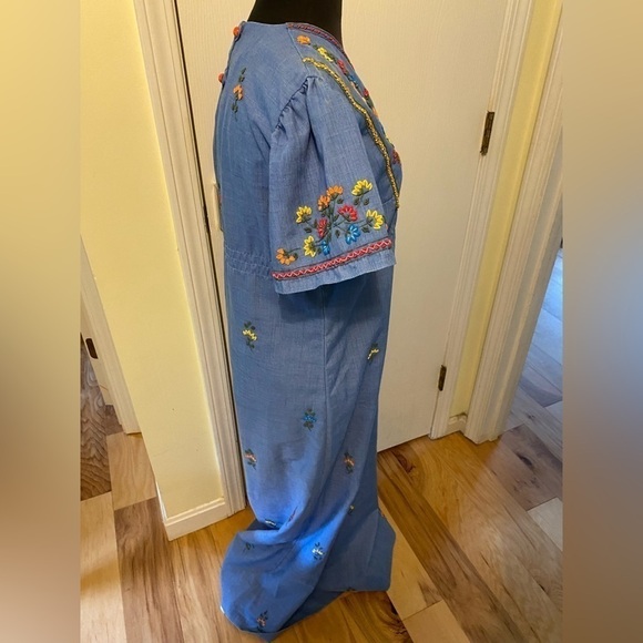 Vintage handmade crewel work boho dress small - Picture 3 of 6